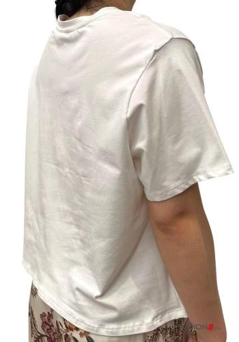 short sleeve crew neck Cotton T-shirt with sequins with pockets - ph 3