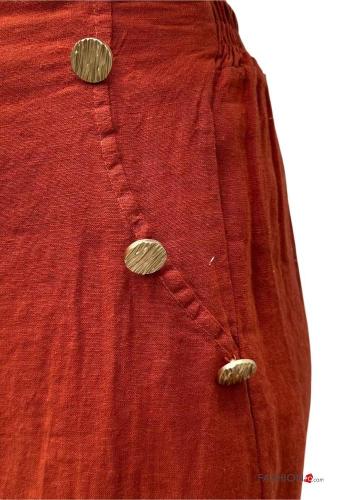 Linen Trousers with buttons with elastic - ph 2