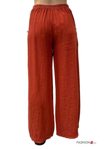 Linen Trousers with buttons with elastic - ph 3