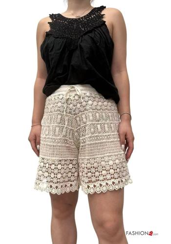 macrame Cotton Bermuda with lining with elastic - ph 4