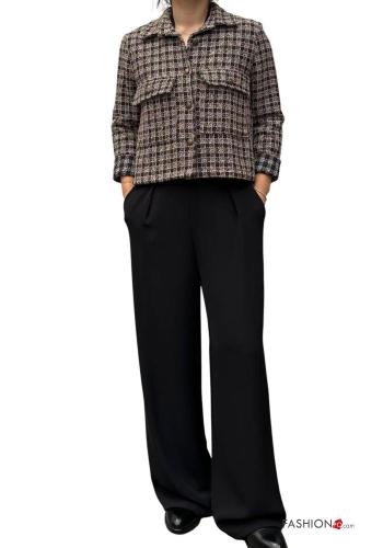 Geometric pattern Cotton Jacket with buttons with pockets - ph 4