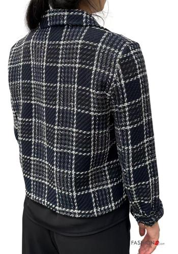 Giacca in Cotone Fantasia geometrica con bottoni con tasche - ph 3