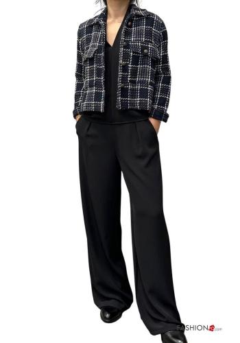 Giacca in Cotone Fantasia geometrica con bottoni con tasche - ph 4