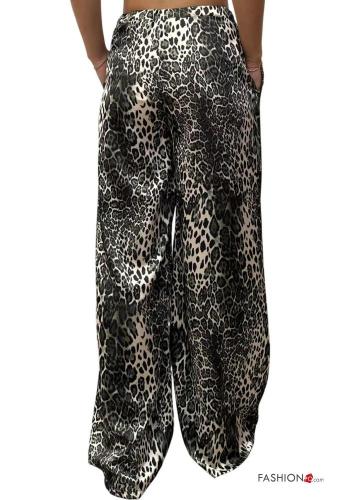 Animal print Trousers with pockets with elastic - ph 3