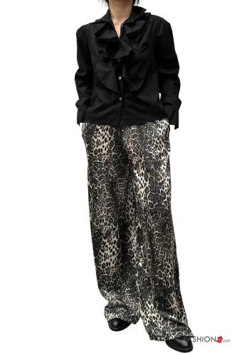 Animal print Trousers with pockets with elastic - ph 4