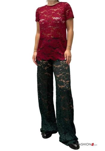 lace trim T-shirt without lining - ph 4