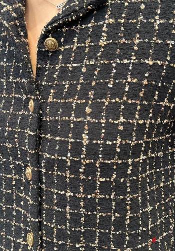 Vichy long sleeve with collar Cotton Jacket with buttons - ph 3