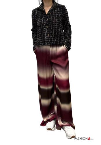 Pantalone wide leg Fantasia geometrica con elastico - ph 4