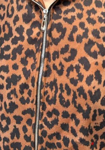 Animal print long sleeve with collar Jacket with pockets with zip - ph 3