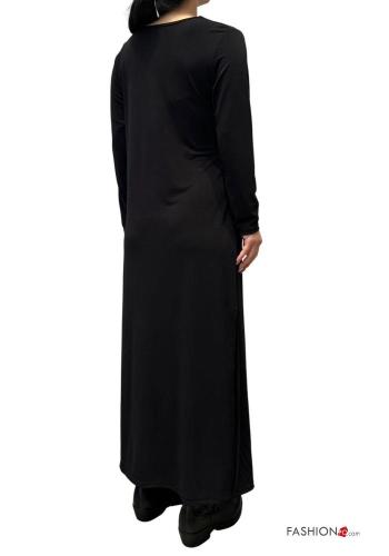 Abito maniche lunghe girocollo con nodo - ph 3