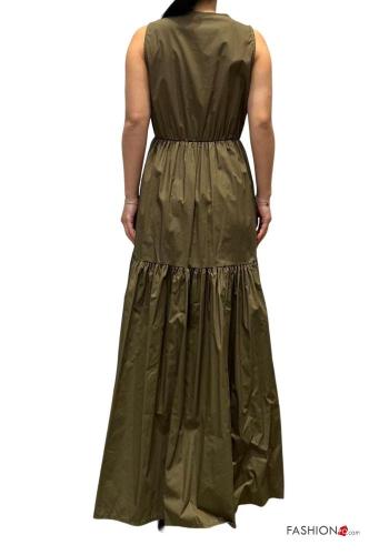 Vestido em Algodão sem mangas gola redonda com folhos - ph 3