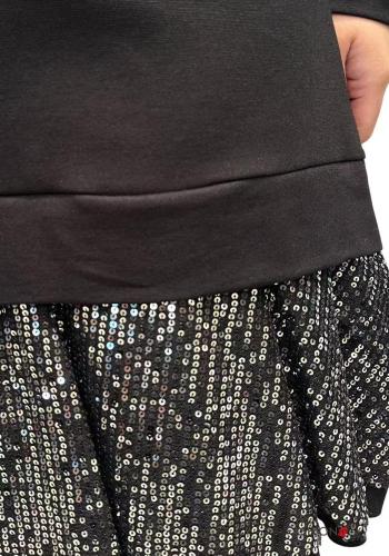 Abito maniche lunghe girocollo con paillettes - ph 2