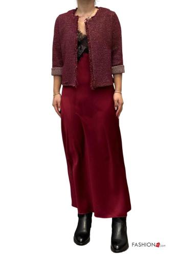 Boléro en Mélange de Laine manches longues col rond à franges sans doublure - ph 4