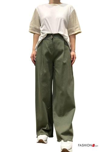 Pantalone in Cotone con elastico con bottoni con tasche - ph 4