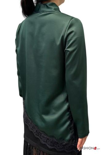 lace trim satin Blouse - ph 3
