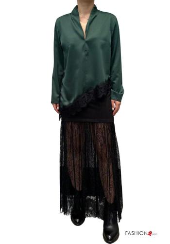lace trim satin Blouse - ph 4