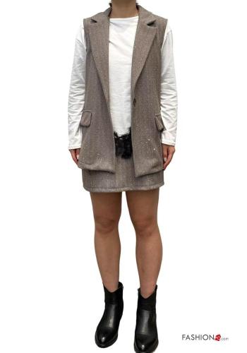 sleeveless shiny Blazer with buttons - ph 4
