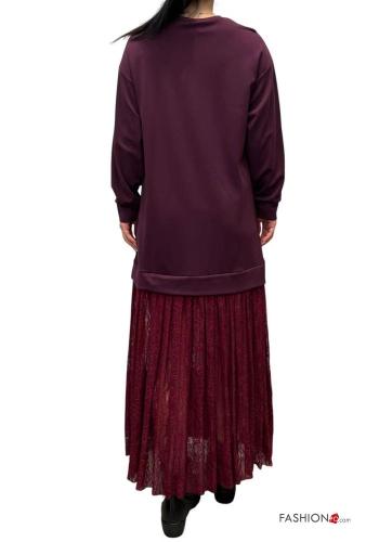 Abito girocollo pizzo maniche lunghe - ph 3