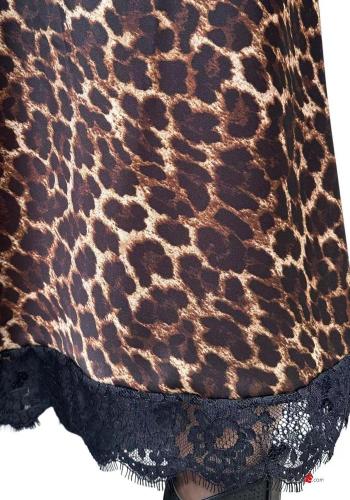 Jupe détail dentelle Imprimé animalier avec élastique - ph 3