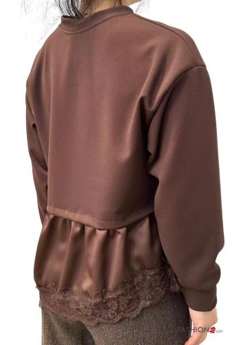 lace trim satin Blouse - ph 4