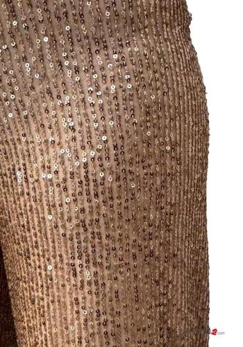 Pantalones con forro con lentejuelas con elástico - ph 3