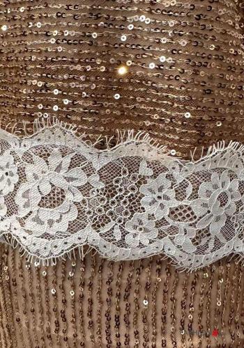 Vestido encaje con brillantes con lentejuelas con forro - ph 3