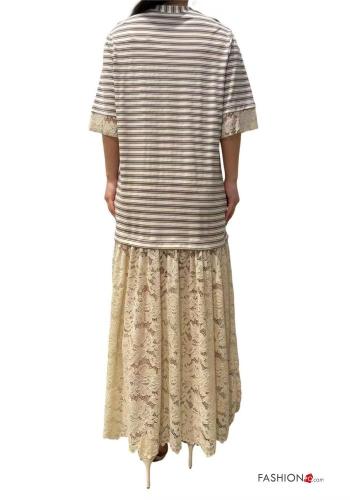Striped Cotton Dress broderie anglaise - ph 2