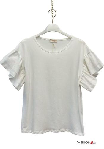 lace trim Cotton T-shirt - ph 2