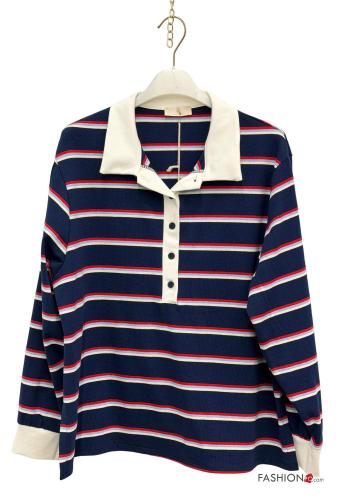 Striped Cotton Polo shirt with buttons - ph 3