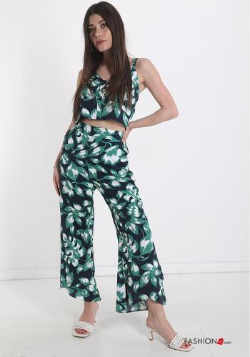 Coordinato a zampa Fantasia floreale con tasche - ph 1