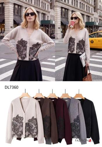 lace trim Cardigan with buttons - ph 2