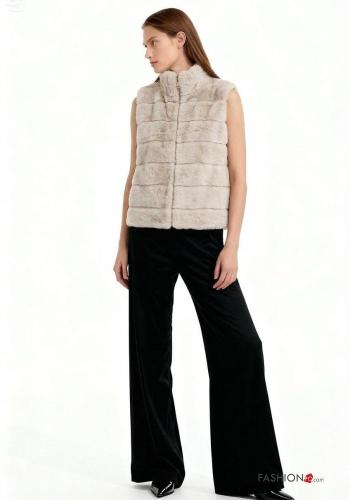 Colete pelo sintético com gola subida com fecho com forro - ph 2