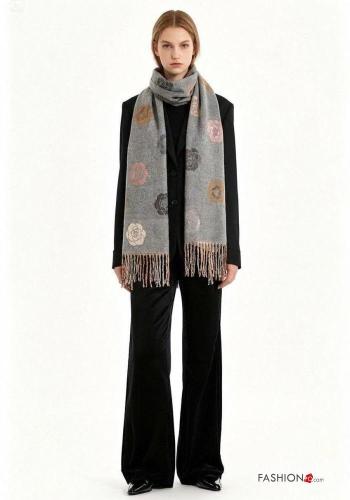 Floral Scarf with fringe