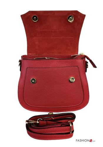 Handtasche aus Echtes Leder mit Reißverschluss mit Schultergurt - ph 3