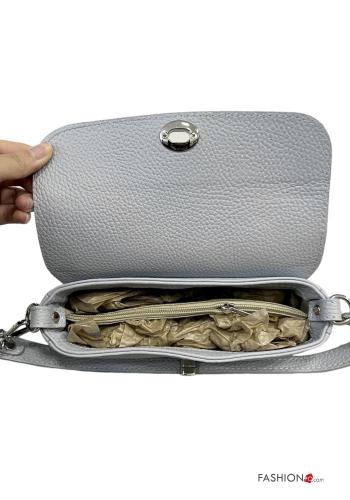 Schultertaschen aus Echtes Leder mit Reißverschluss mit Schultergurt - ph 3