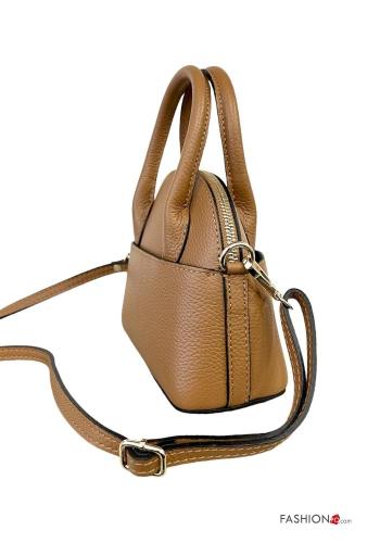 Borsa a mano in Vera pelle con zip con tracolla - ph 2