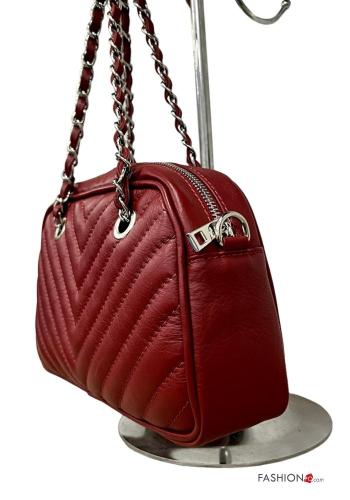 Borsa a mano in Vera pelle con zip con tracolla - ph 2