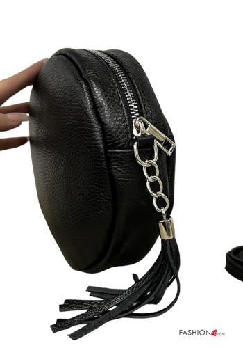 Borsa in Vera pelle con zip con tracolla - ph 2