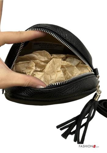 Borsa in Vera pelle con zip con tracolla - ph 3
