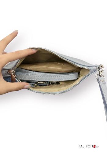 Pochette in Vera pelle con zip con tracolla - ph 3