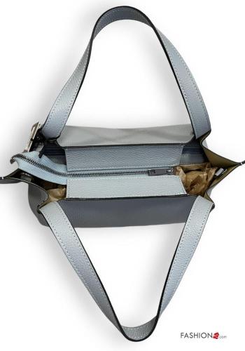 Borsa a mano in Vera pelle con zip con tracolla - ph 2
