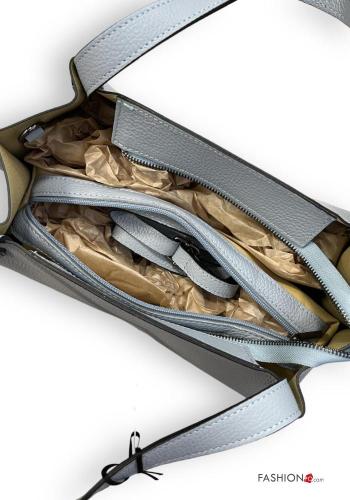 Borsa a mano in Vera pelle con zip con tracolla - ph 3