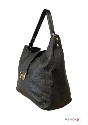 Borsa a spalla in Vera pelle con zip con tracolla - ph 2