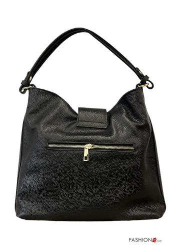 Borsa a spalla in Vera pelle con zip con tracolla - ph 3