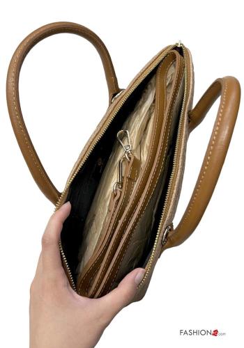Borsa a mano in Vera pelle Fantasia ricamata con tracolla - ph 4