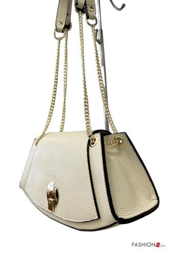 Bolsa de hombro de Cuero Genuino con cadena - ph 2