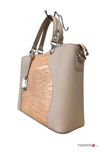 Borsa in Vera pelle con zip con tracolla - ph 2