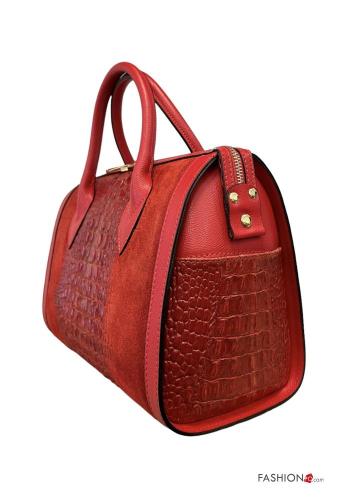 Genuine Leather Handbag with zip with shoulder strap - ph 2