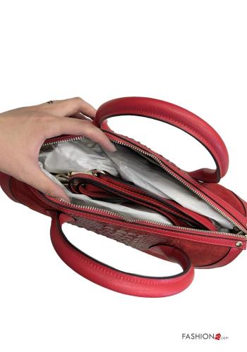 Genuine Leather Handbag with zip with shoulder strap - ph 3