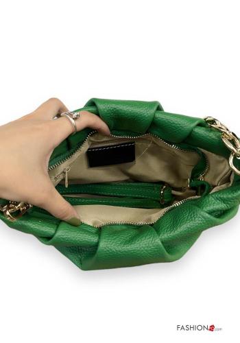 Borsa a mano in Vera pelle con tracolla con catena - ph 2